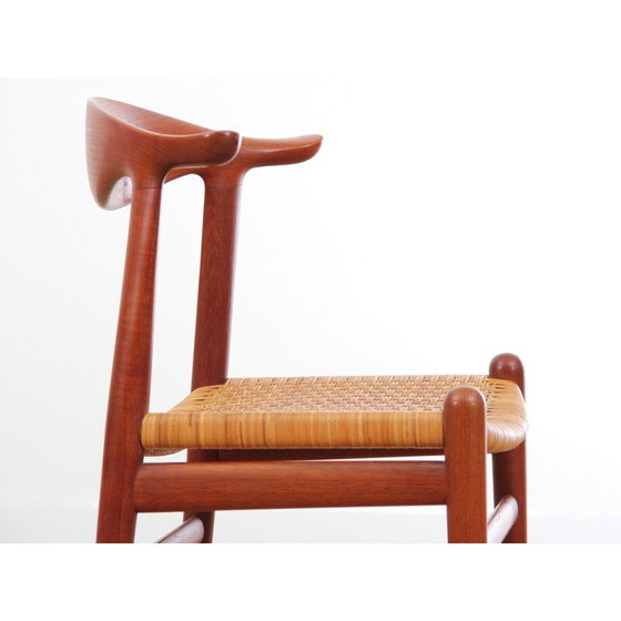 Image 1 of Vintage scandinavische koehoornstoel in teak van Hans J. Wegner - jaren 1960