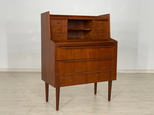 Deense teakhouten secretaire bureaukast ladekast vintage