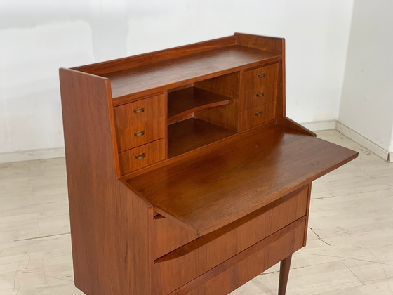 Image 1 of Deense teakhouten secretaire bureaukast ladekast vintage