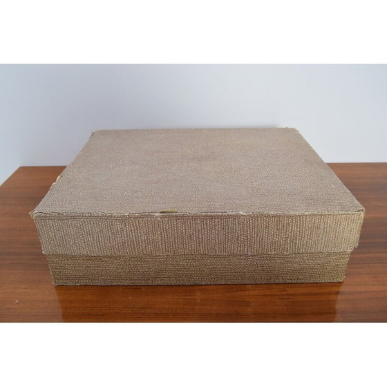 Image 1 of Set vintage glazen en metalen keukenglazen, Tsjecho-Slowakije 1960