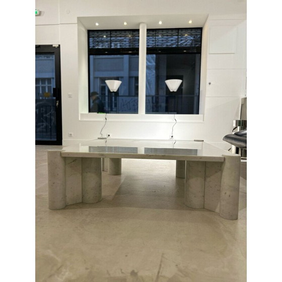 Image 1 of Vintage Jumbo wit marmeren salontafel door Gae Aulenti, Italië 1960