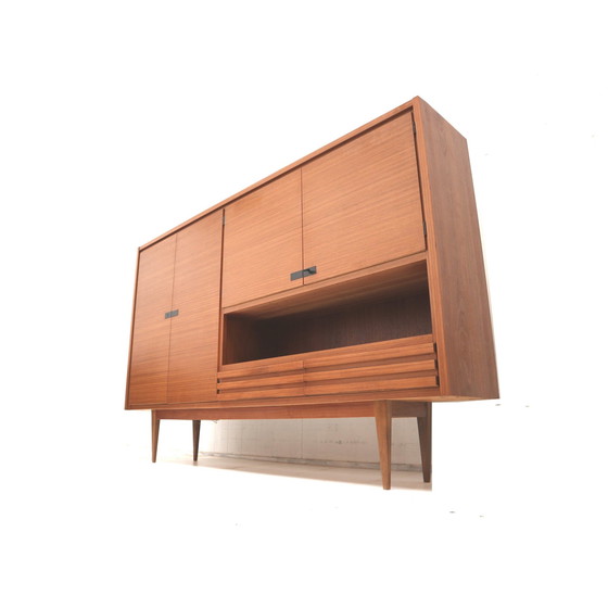 Image 1 of Groot Vintage Highboard Dressoir / Wandmeubel Van Teakhout Uit De Jaren ’60