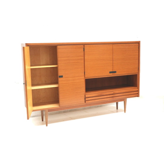 Image 1 of Groot Vintage Highboard Dressoir / Wandmeubel Van Teakhout Uit De Jaren ’60