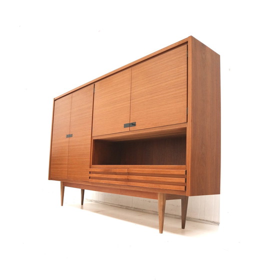 Image 1 of Groot Vintage Highboard Dressoir / Wandmeubel Van Teakhout Uit De Jaren ’60