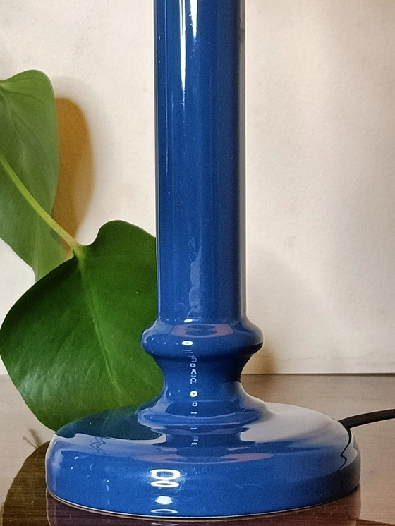 Image 1 of Grote Vintage Keramieken Koningsblauwe Lamp 