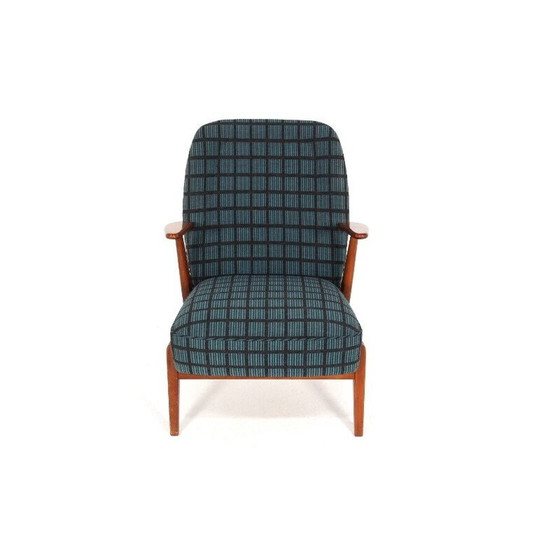 Image 1 of Scandinavische vintage fauteuil in beukenhout en stof, Zweden 1960