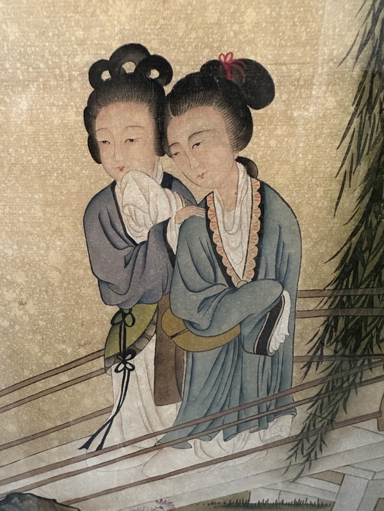 Image 1 of Vintage XL tekening geishas