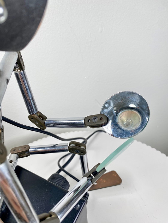 Image 1 of Iconische Vintage Osqar Robot Tafellamp Sculptuur - Ontwerp door Ygnacio Baranga 1980S