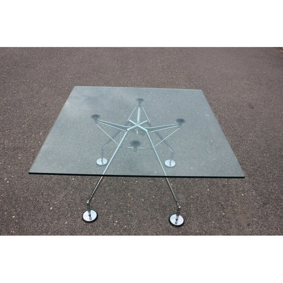 Image 1 of Vintage glazen tafel model Nomos van Norman Foster voor Tecno, Italië 1970