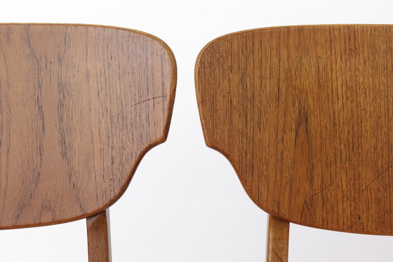 Image 1 of 2 van 6 vintage eetkamerstoelen 1960S - teak en eiken, Deens ontwerp