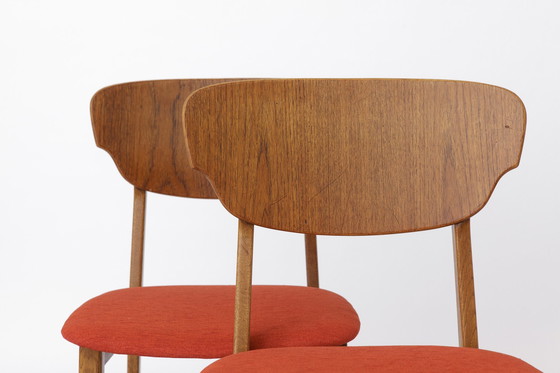 Image 1 of 2 van 6 vintage eetkamerstoelen 1960S - teak en eiken, Deens ontwerp