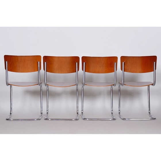 Image 1 of Set van 4 vintage beukenhouten stoelen, Duitsland 1930