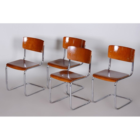 Image 1 of Set van 4 vintage beukenhouten stoelen, Duitsland 1930