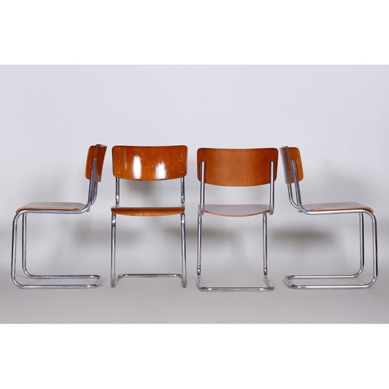 Image 1 of Set van 4 vintage beukenhouten stoelen, Duitsland 1930