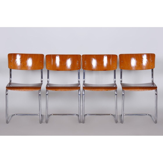 Image 1 of Set van 4 vintage beukenhouten stoelen, Duitsland 1930
