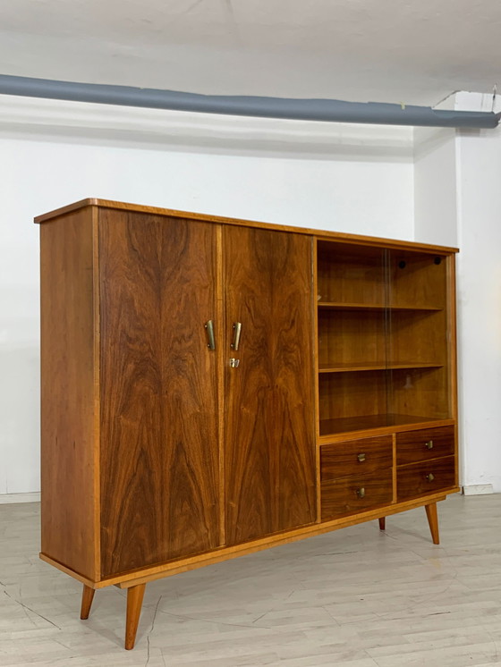 Image 1 of Mid Century hoge kast woonkamer vintage