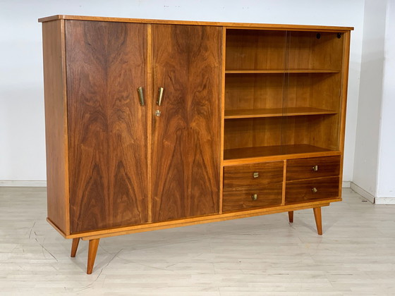 Image 1 of Mid Century hoge kast woonkamer vintage