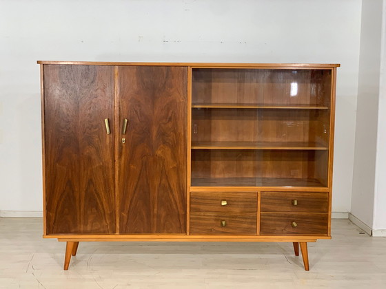 Image 1 of Mid Century hoge kast woonkamer vintage