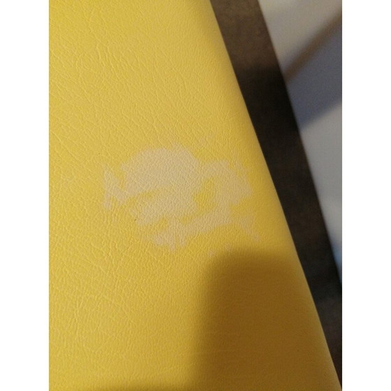 Image 1 of Vintage brugfauteuil in beuken en kunstleer, 1950