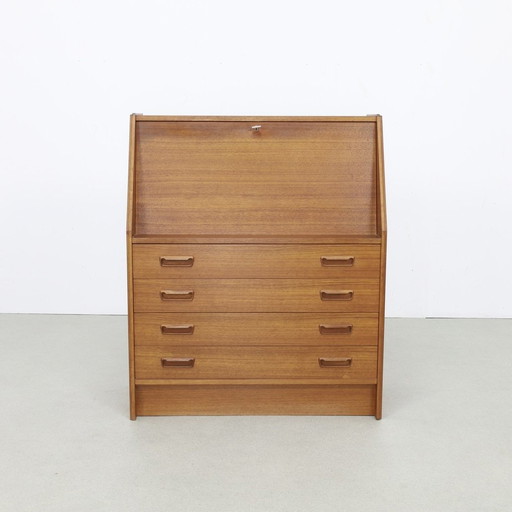 Vintage Deense Ladekast/Secretaire Teak, 1960S