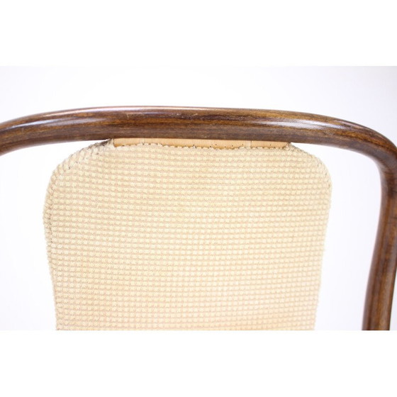 Image 1 of Paar vintage Ton stoelen van hout en stof, Tsjecho-Slowakije 1980