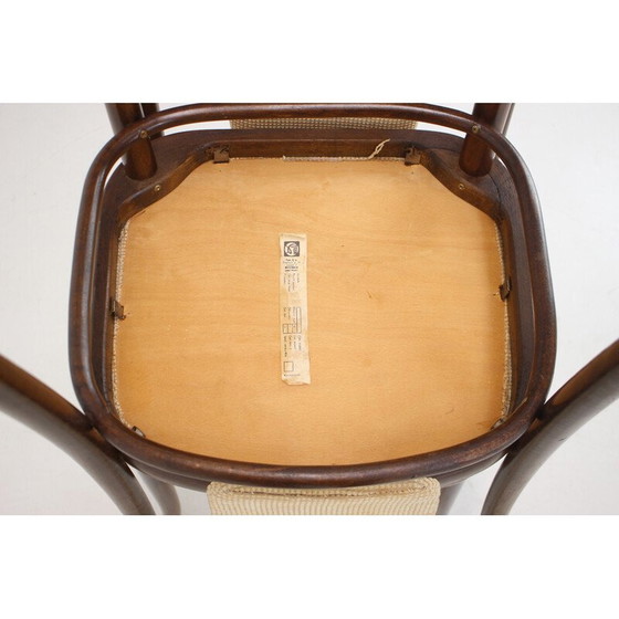 Image 1 of Paar vintage Ton stoelen van hout en stof, Tsjecho-Slowakije 1980