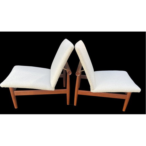 Paar vintage "Japan" fauteuils van Finn Juhl voor France & Son, jaren 1960