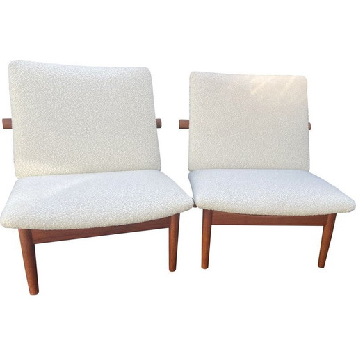 Paar vintage "Japan" fauteuils van Finn Juhl voor France & Son, jaren 1960