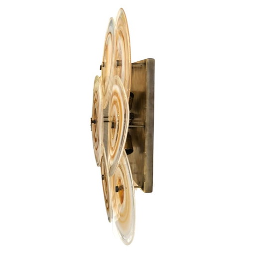 Vintage wandlamp van Murano glas en metaal door Gianmaria Potenza voor La Murrina, Italië 1970