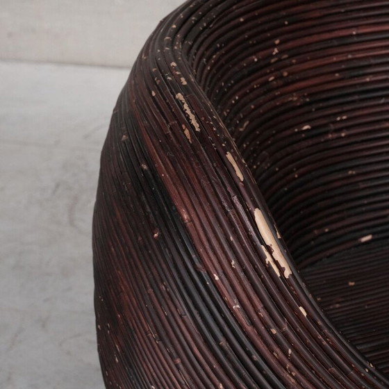 Image 1 of Paar Mid Century rotan fauteuils van Gabriella Crespi, Italië 1960