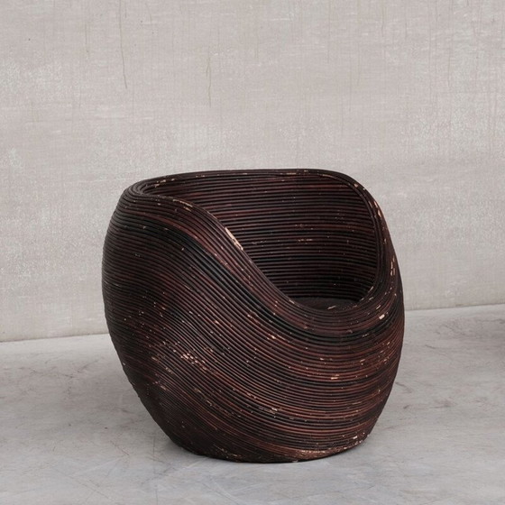 Image 1 of Paar Mid Century rotan fauteuils van Gabriella Crespi, Italië 1960