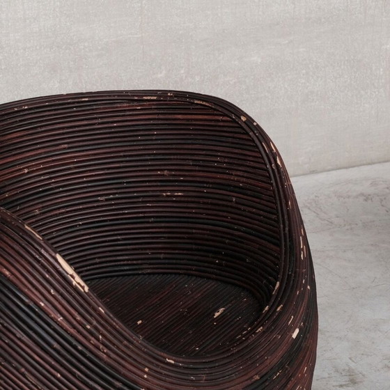 Image 1 of Paar Mid Century rotan fauteuils van Gabriella Crespi, Italië 1960