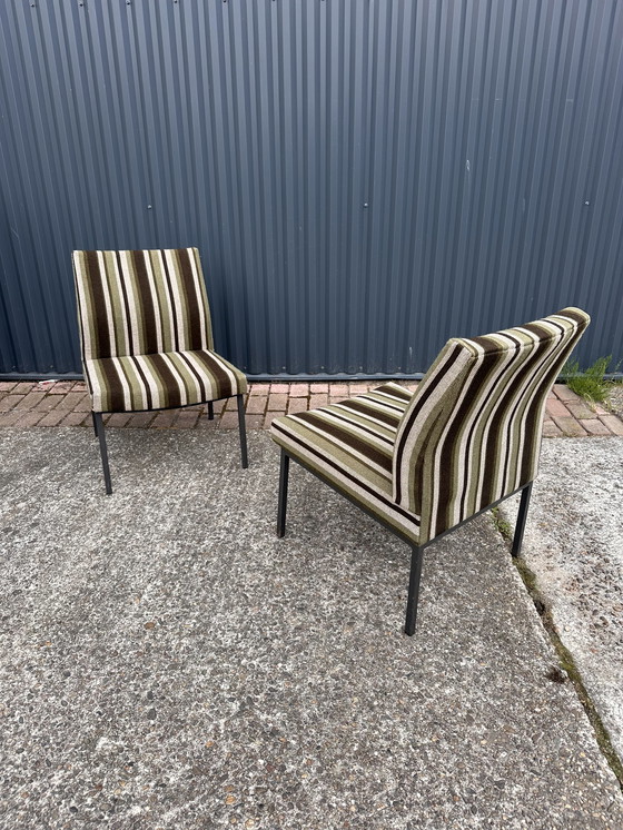 Image 1 of 2 x Vintage stoel fauteuil gestreept