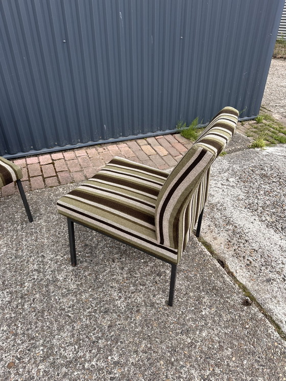 Image 1 of 2 x Vintage stoel fauteuil gestreept