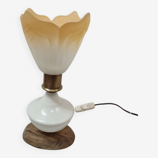 Gele Opaline Handgemaakte Lamp