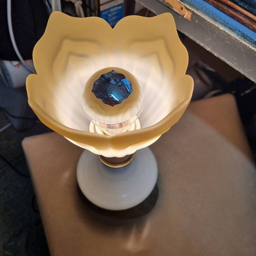 Gele Opaline Handgemaakte Lamp