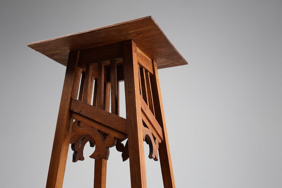 Image 1 of Frans Art Deco Console Of Pied De Stalle In Eikenhout, Ca. 1920