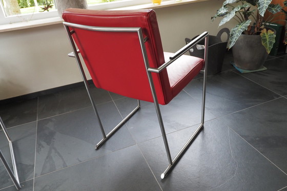 Image 1 of 6x Harvink leren eetkamerstoelen