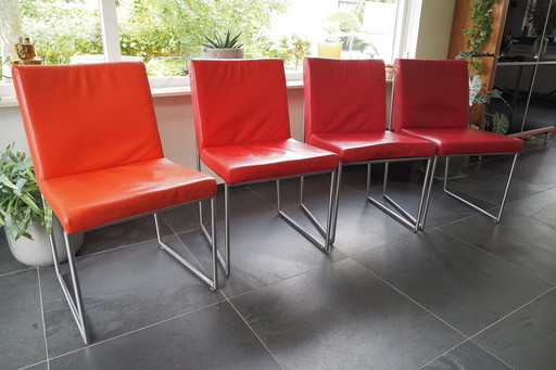 6x Harvink leren eetkamerstoelen