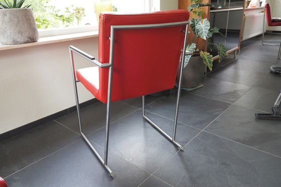 Image 1 of 6x Harvink leren eetkamerstoelen