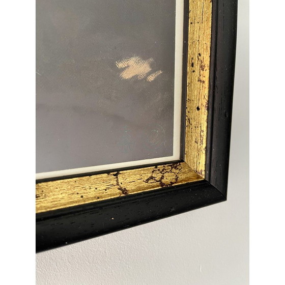 Image 1 of Vintage ingelijste prent van de aankondiging van engel Gabriël aan de herders