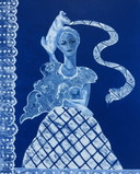 Zeefdruk Cecile de Bruijn - L'amour blue