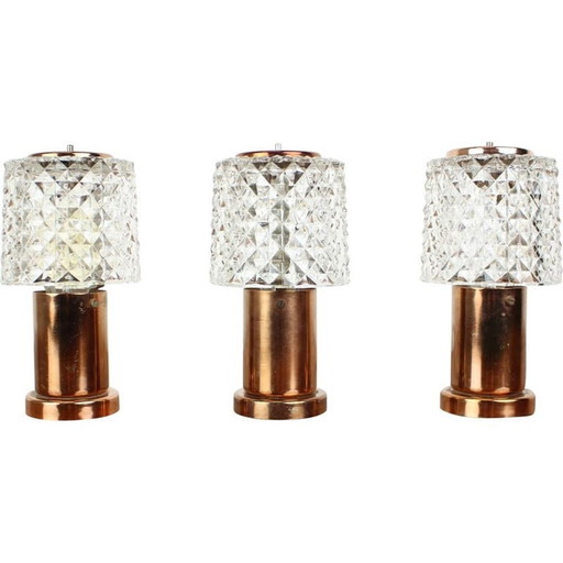 Vintage glazen tafellamp van Kamenicky Senov voor Preciosa, Tsjecho-Slowakije 1970