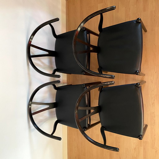 4x Carl Hansen & Son Ch24 Wishbone Stoel Bekleed