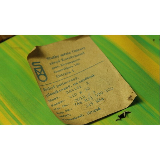 Image 1 of Vintage koperen schilderij voorstellende een stilleven, 1960