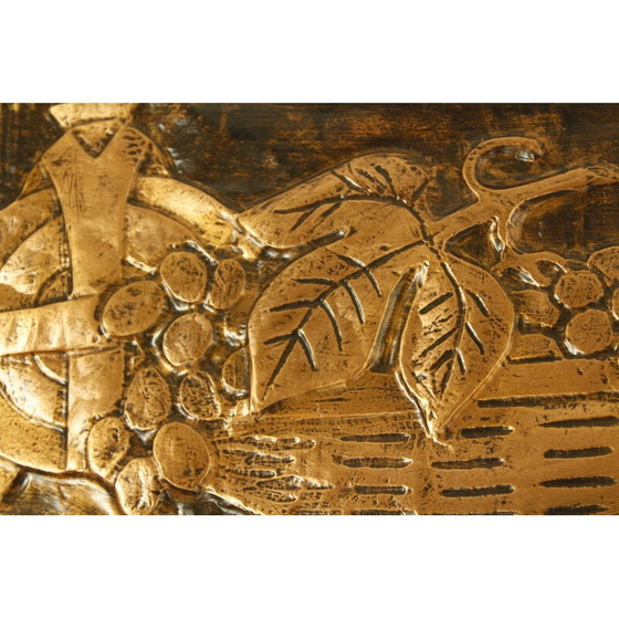 Image 1 of Vintage koperen schilderij voorstellende een stilleven, 1960