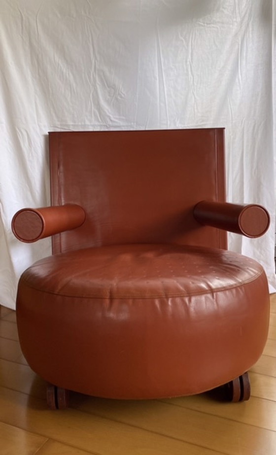 Image 1 of B&B Italia Leren fauteuil Baisity van Antonio Citterio