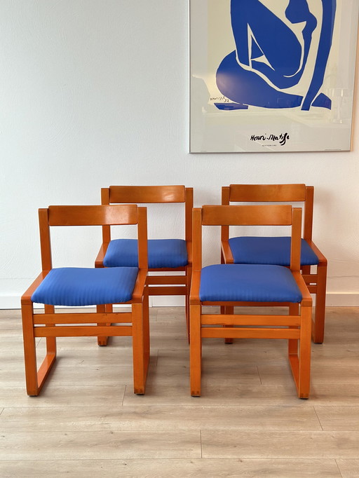 Set Van 4 Vintage Eetkamerstoelen