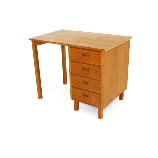 Vintage bureau van teak en beuken, Zweden 1960