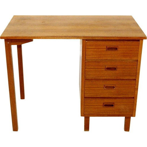 Vintage bureau van teak en beuken, Zweden 1960